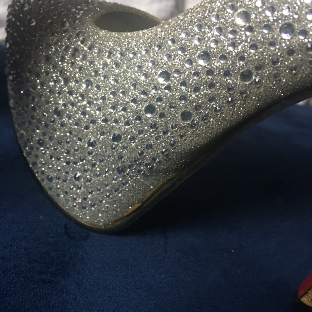 Silver Crystal platform heels